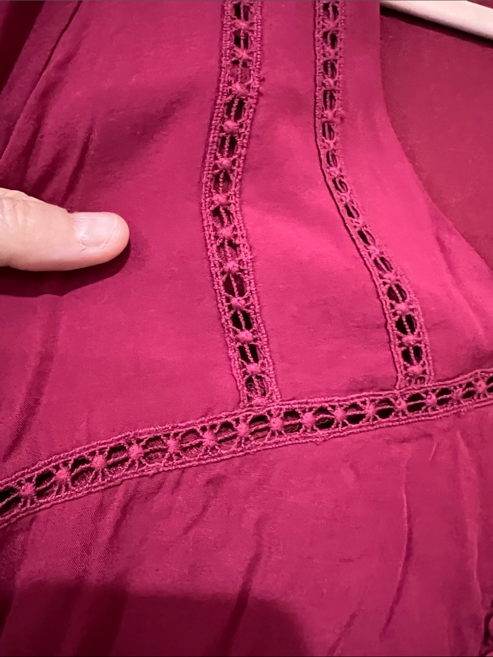 Raspberry   V-Neck Mini Dress H243 - Picture 3 of 10